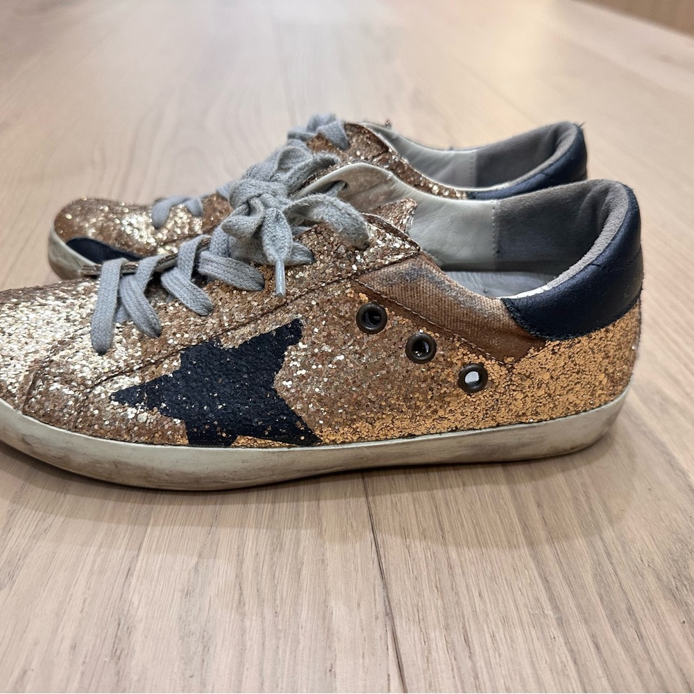 Golden Goose Bronze Glitter Sneakers